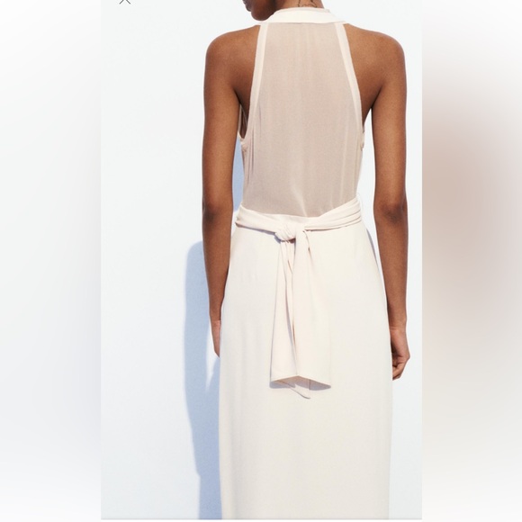 Zara Mixed Simi Sheer Slip Dress Size XL NWT - Picture 10 of 10